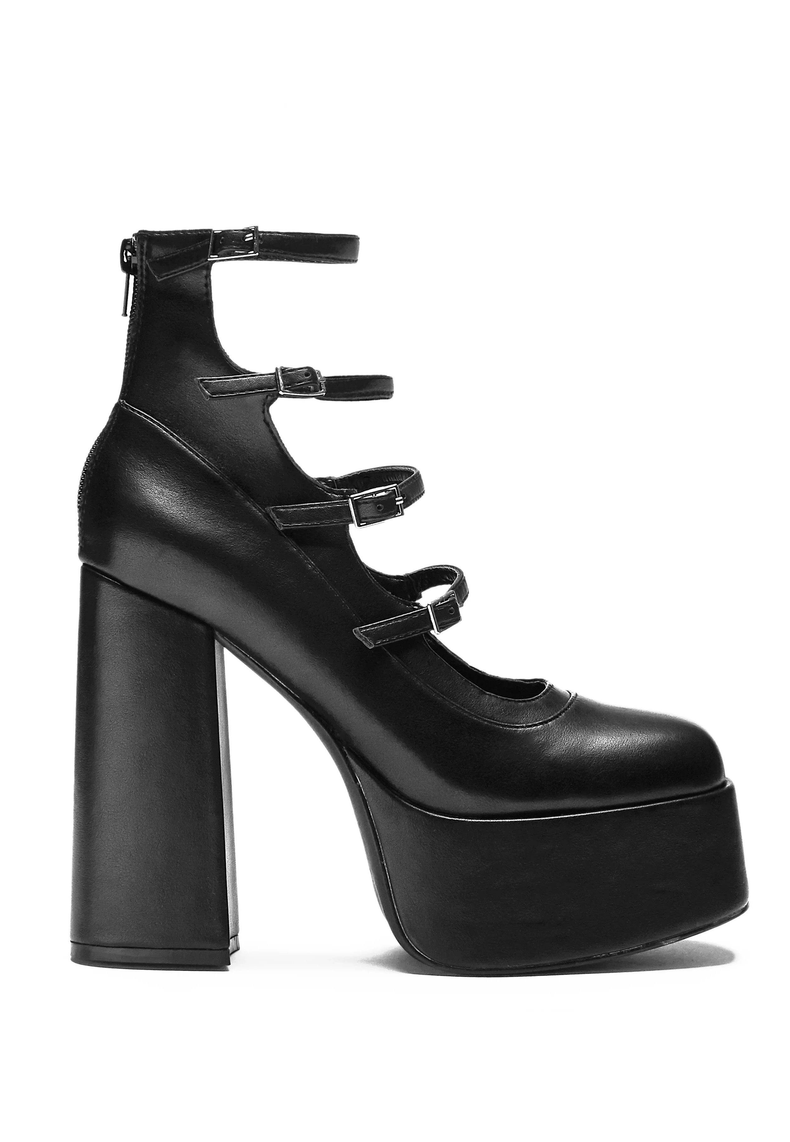 Koi Footwear - Gurren Strappy Platform Black - Heels | Women-Image