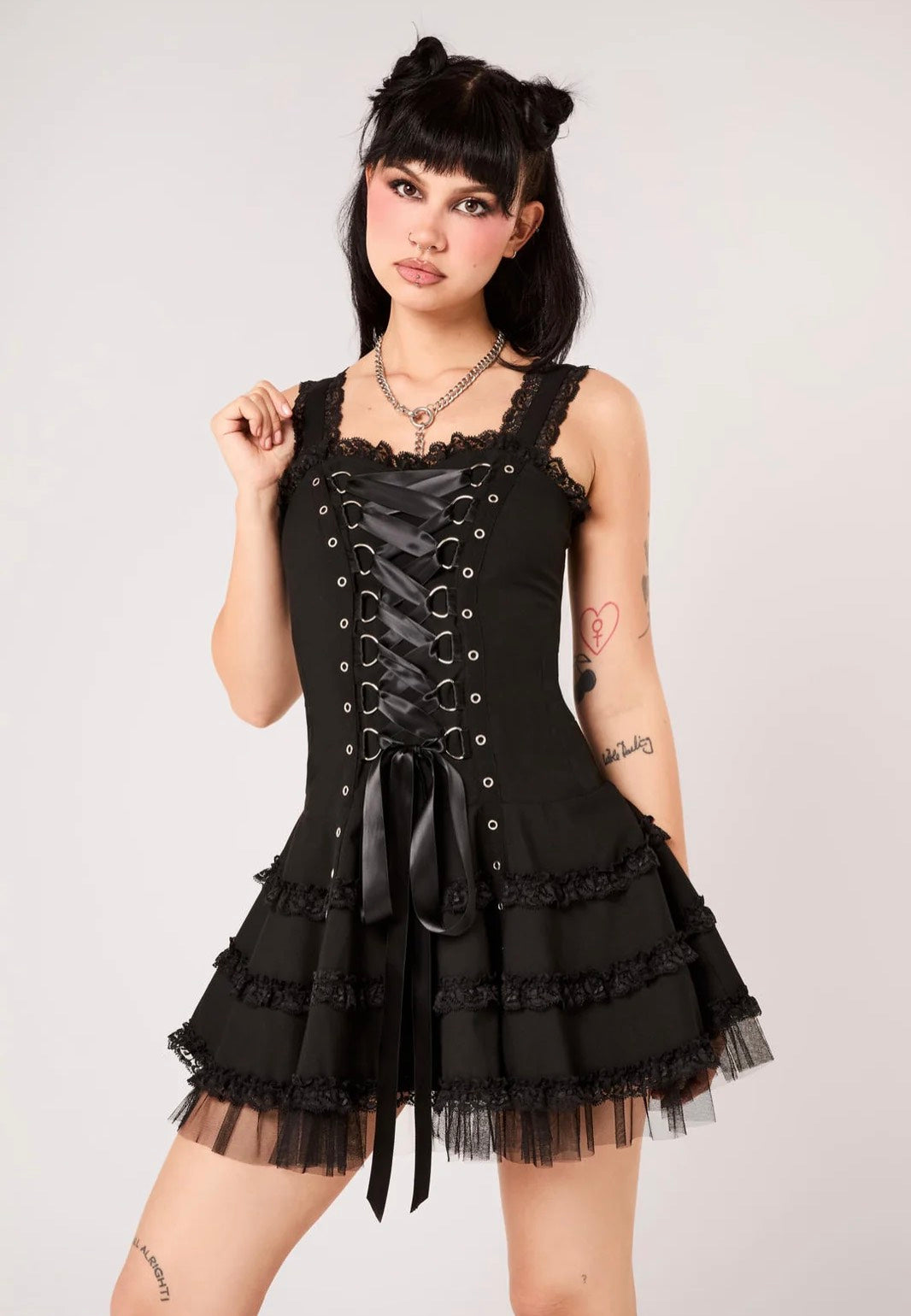 Hellbunny Harley Plain Black Vestido