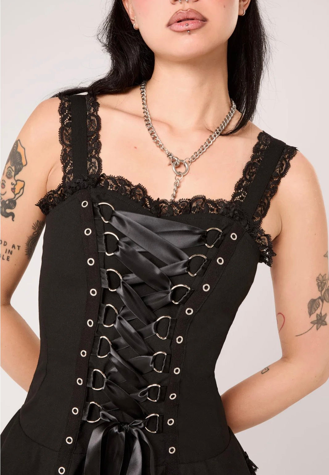 Hellbunny Harley Plain Black Vestido