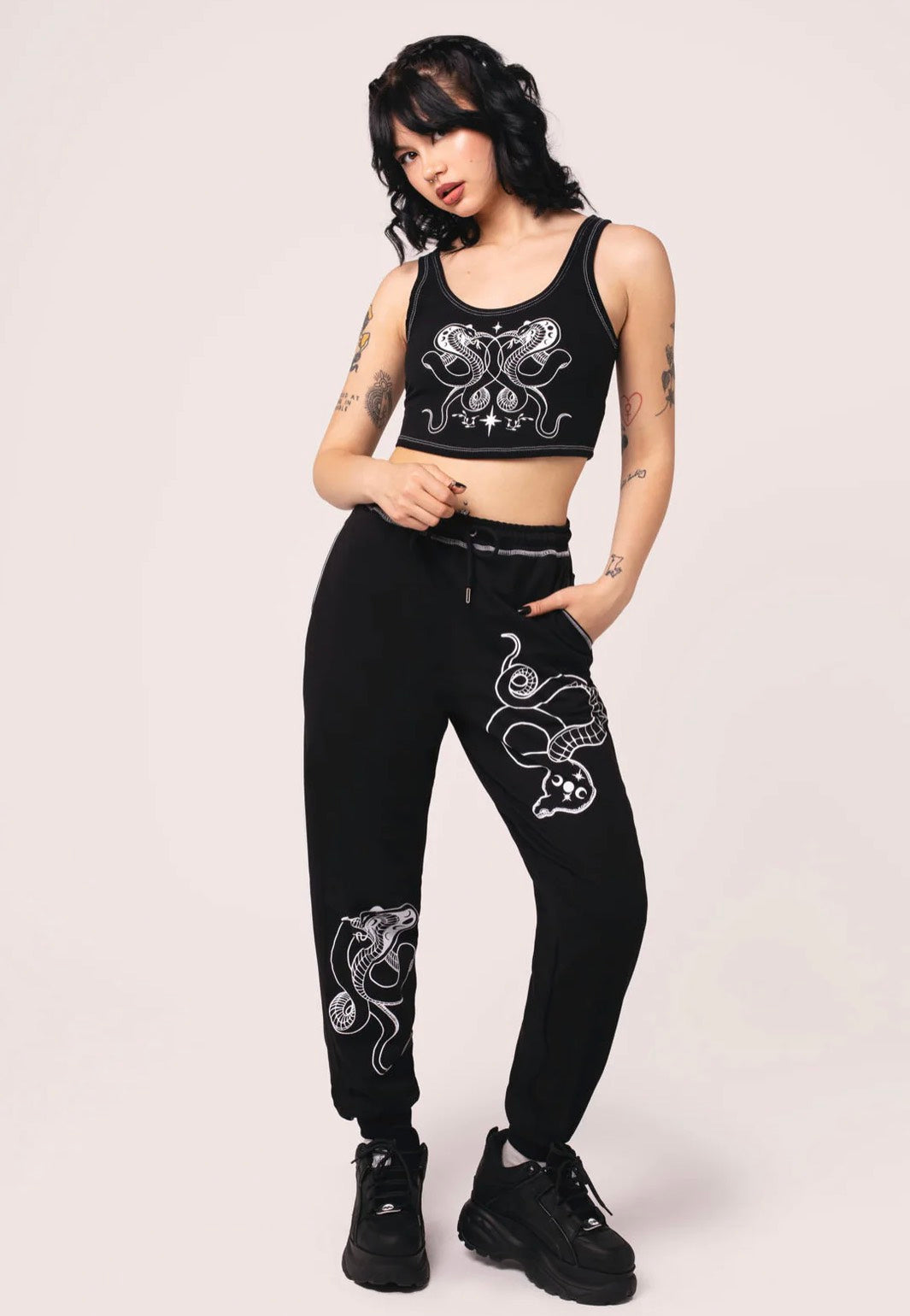 Hellbunny - Venom Black - Sweat Pants | Women-Image
