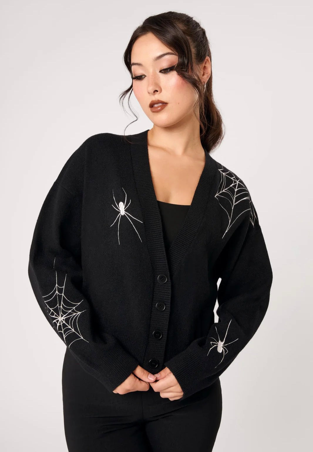 Hellbunny Spooked Black/White Cardigan
