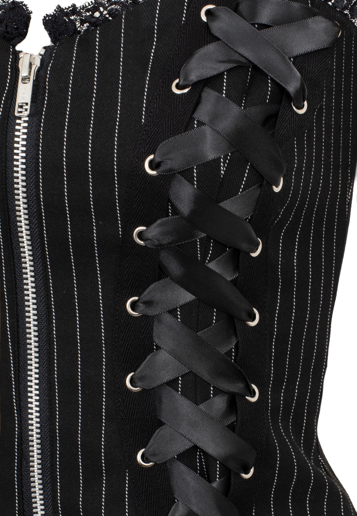 Hellbunny Quinzel C Pinstripe Black/White Top