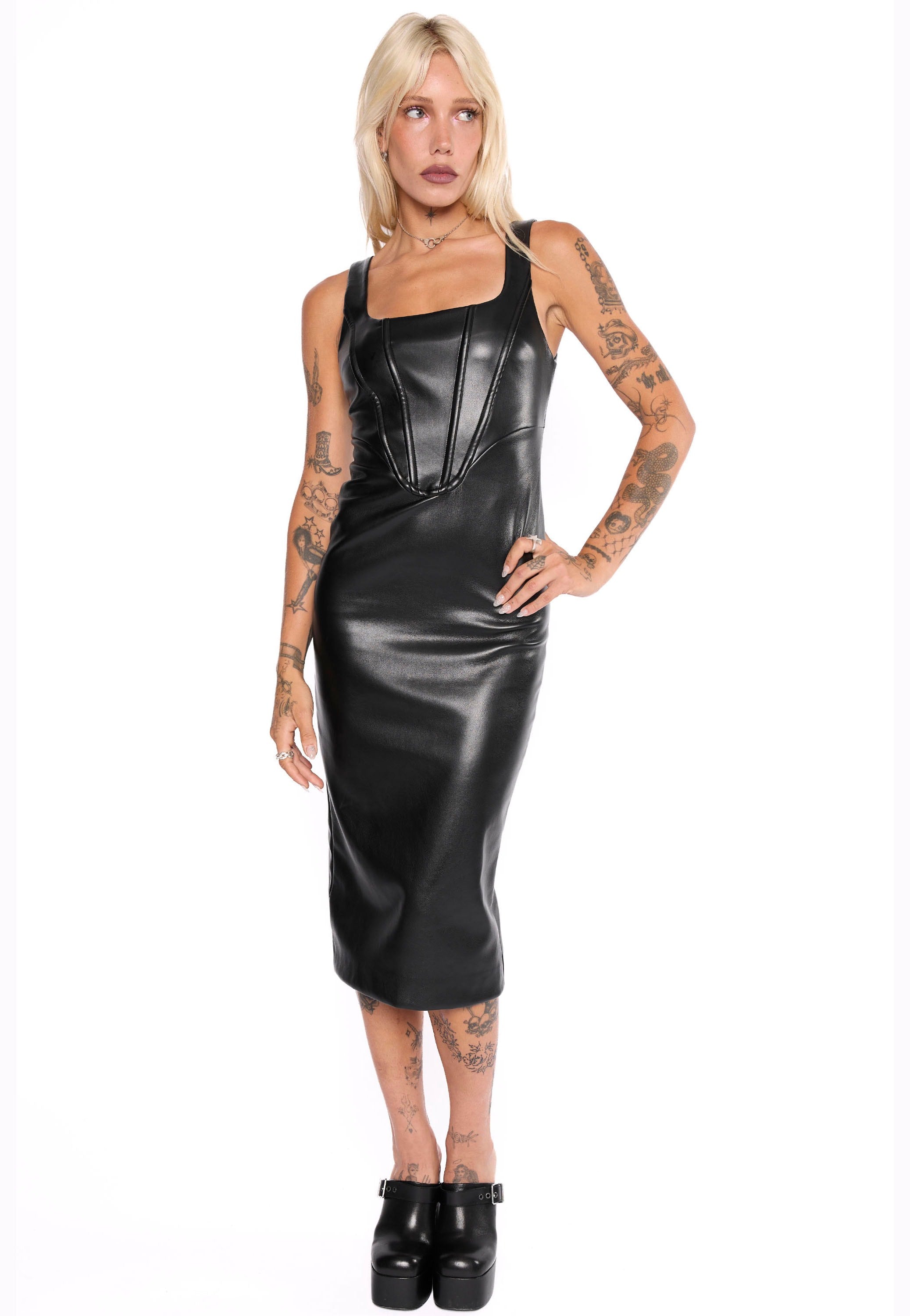 Mary Wyatt - Halle Faux Leather Corset Black - Dress | Nuclear Blast Mary Wyatt - Halle Faux Leather Corset Black - Dress | Nuclear Blast