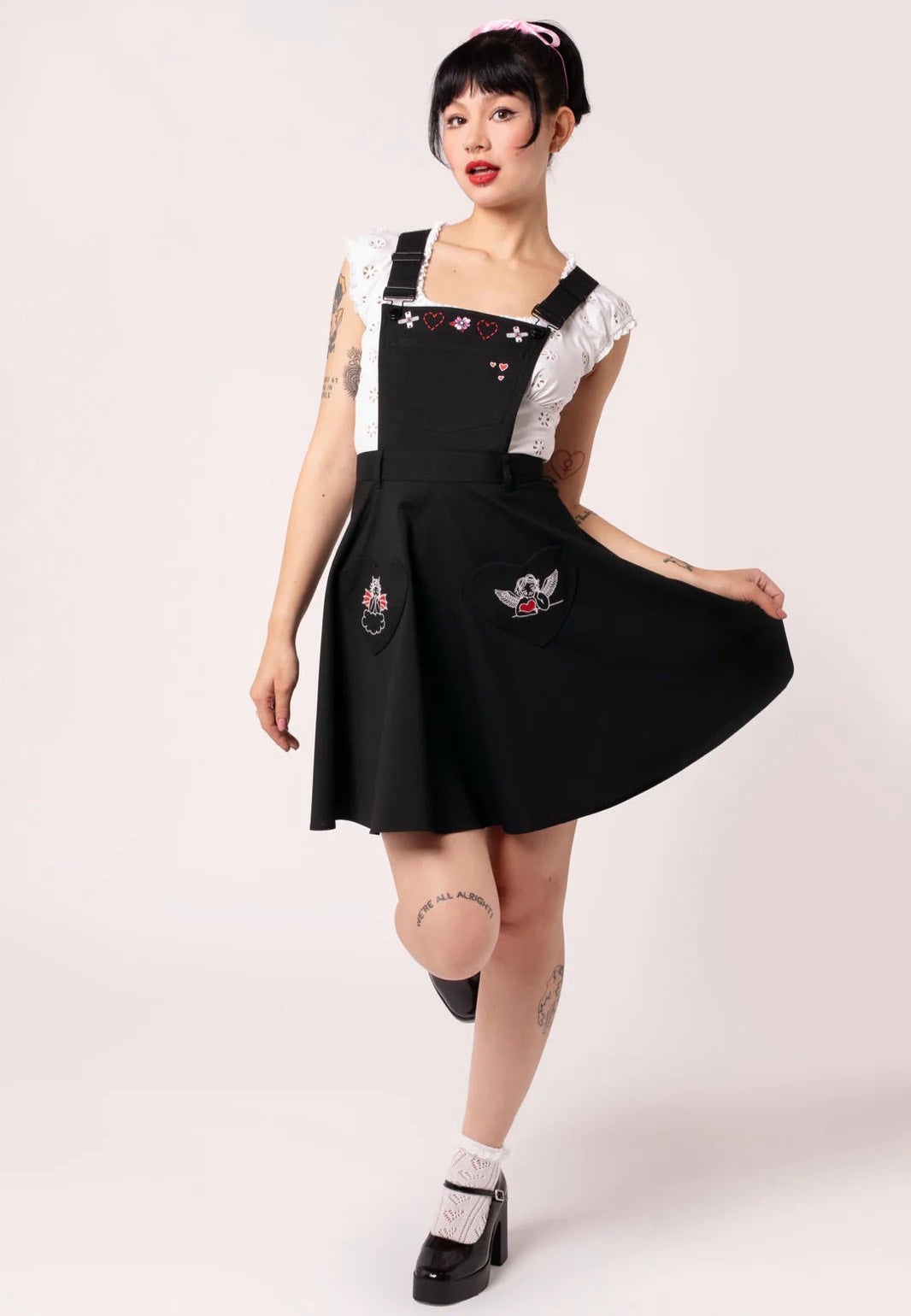 Hellbunny - Cupid Pinafore Black - Dress | Women-Image