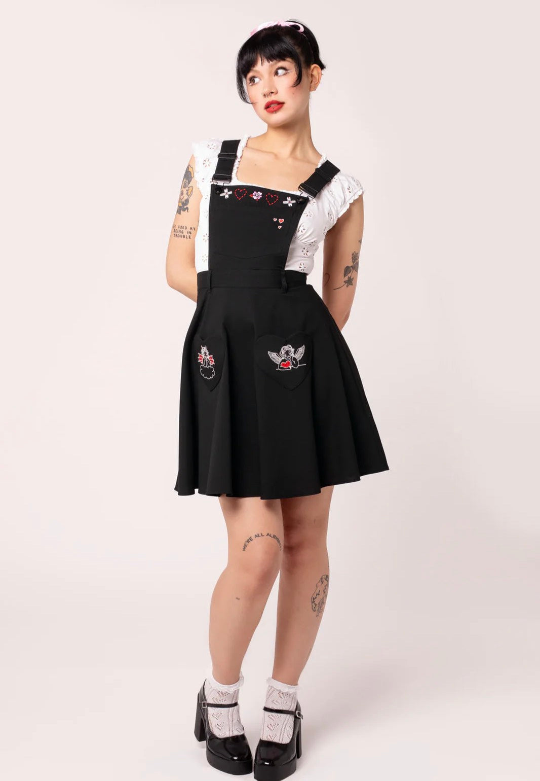 Hellbunny - Cupid Pinafore Black - Dress | Women-Image