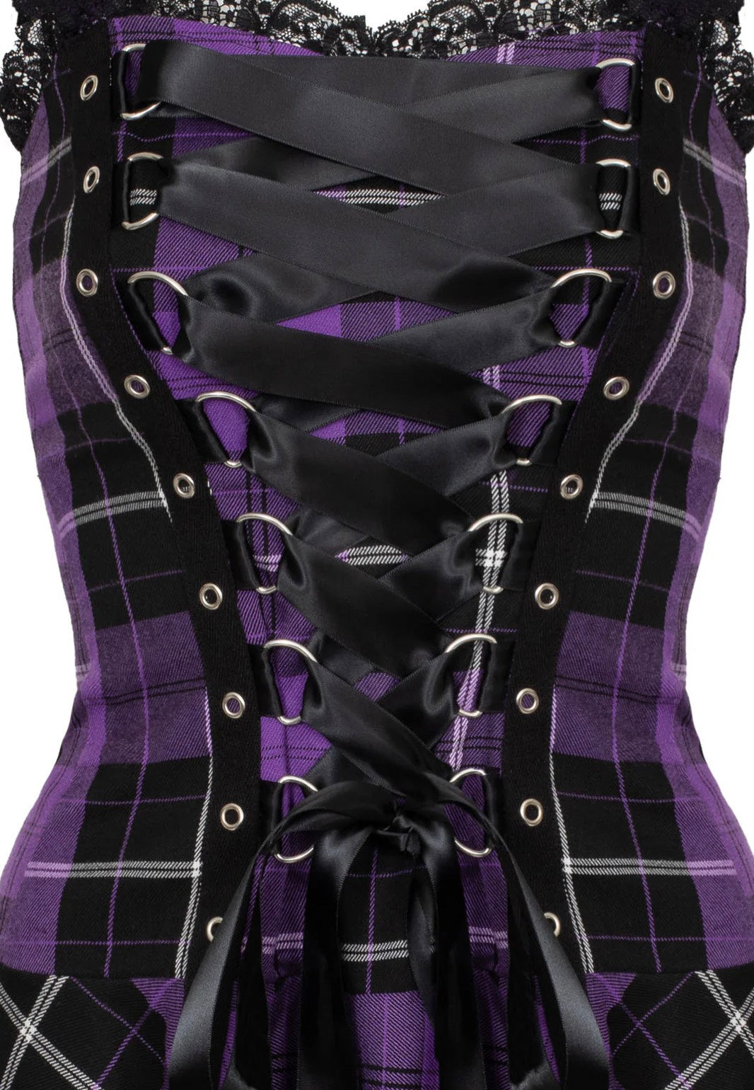 Hellbunny - Harley C Tartan Purple - Dress | Women-Image