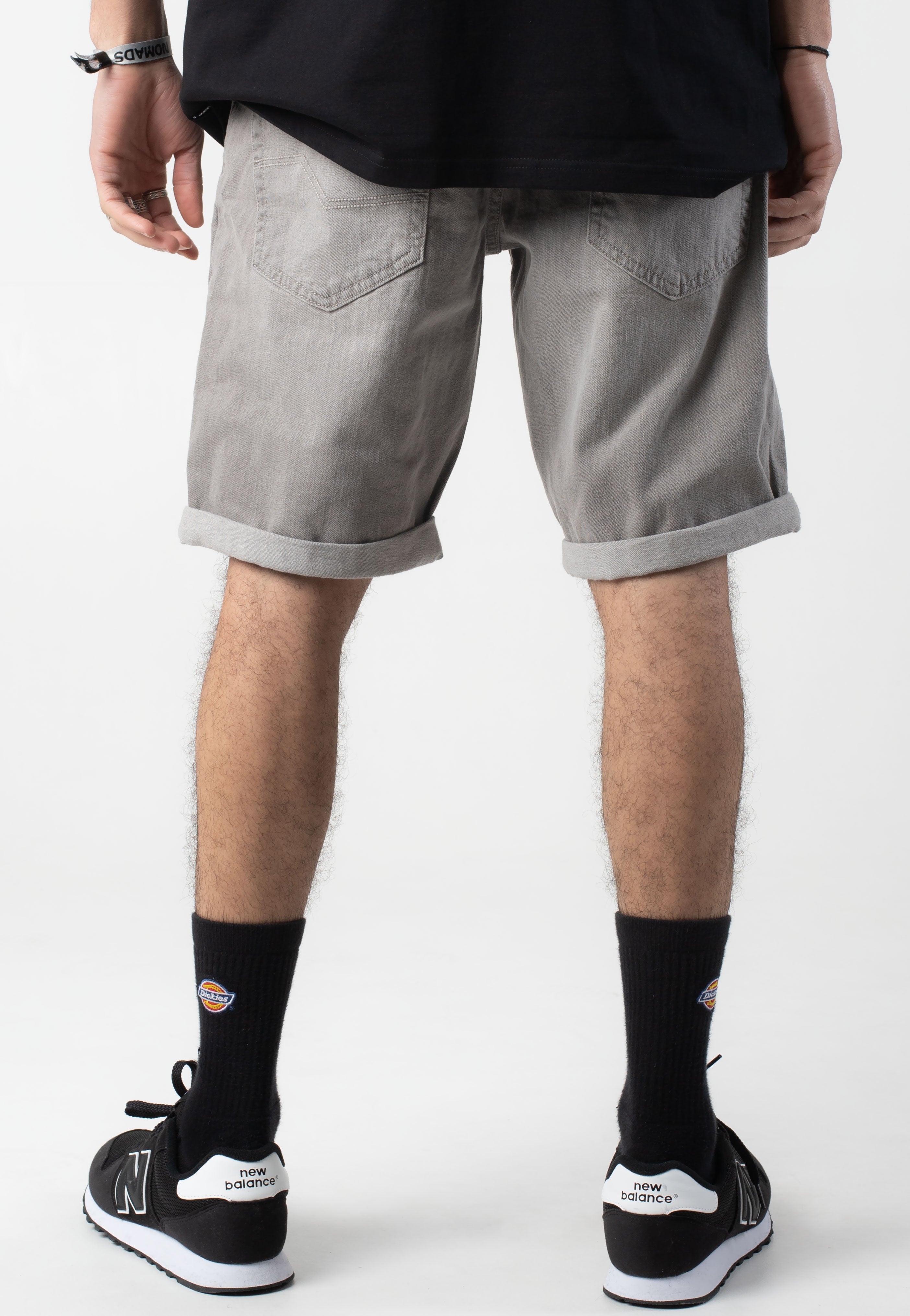 Indicode - Kaden Holes Light Grey - Shorts | Men-Image