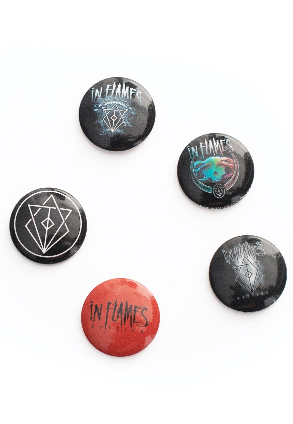 In Flames - Battles Pack Of 5 - Button Set