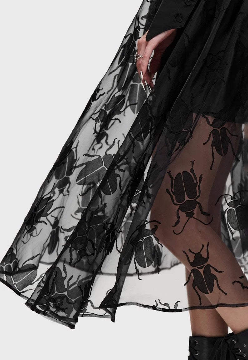 Killstar Insecta Midi Black Minifalda
