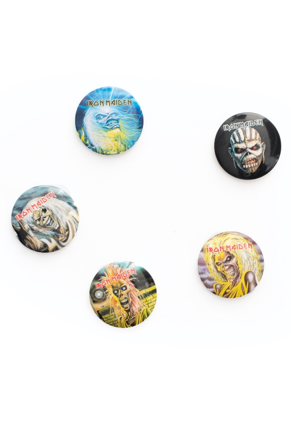 Iron Maiden - The Faces Of Eddie Pack Of 5 - Button Set