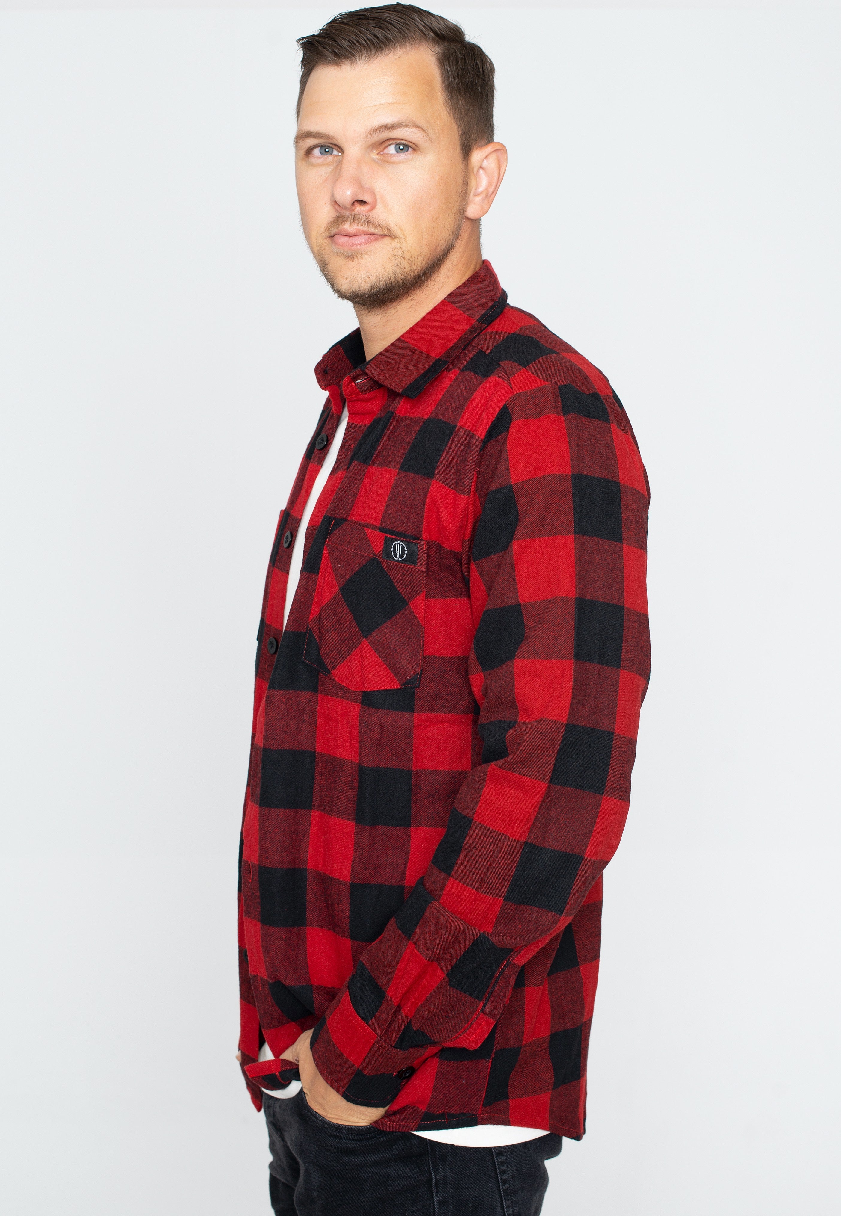Ironnail - Hooft Black/Red Flanell - Shirt | Men-Image