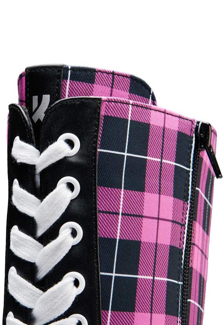 Koi Footwear - Irrelevant Long Platform Pink Check - Girl Shoes | Women-Image