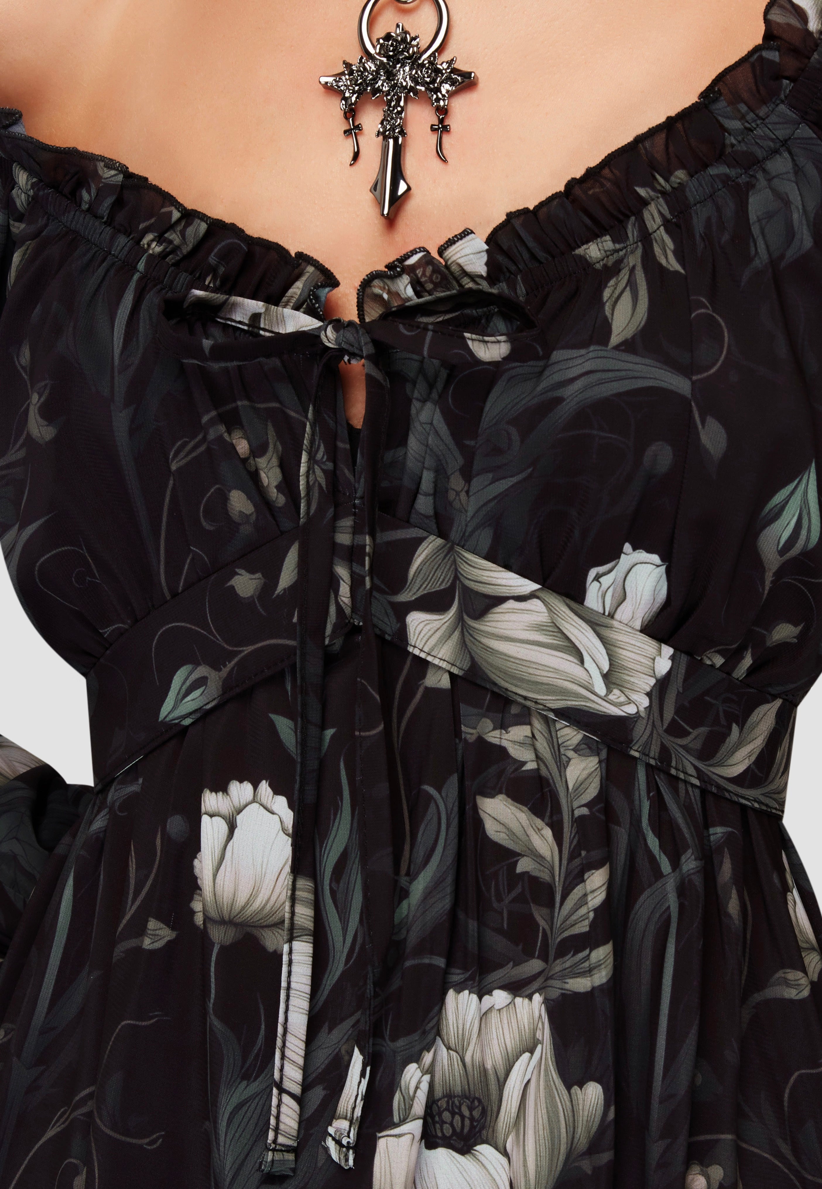 Killstar - Ivory's Chorus Midi Black/Ivory - Dress | Women-Image