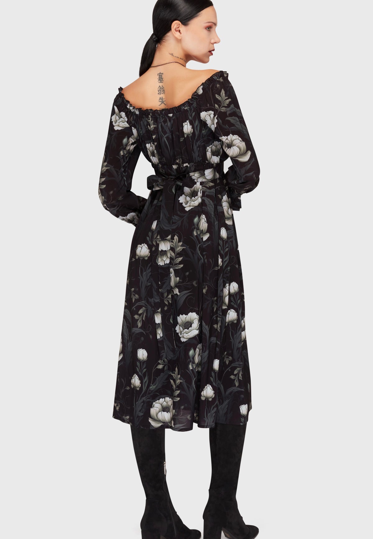Killstar Ivory's Chorus Midi Black/Ivory Vestido