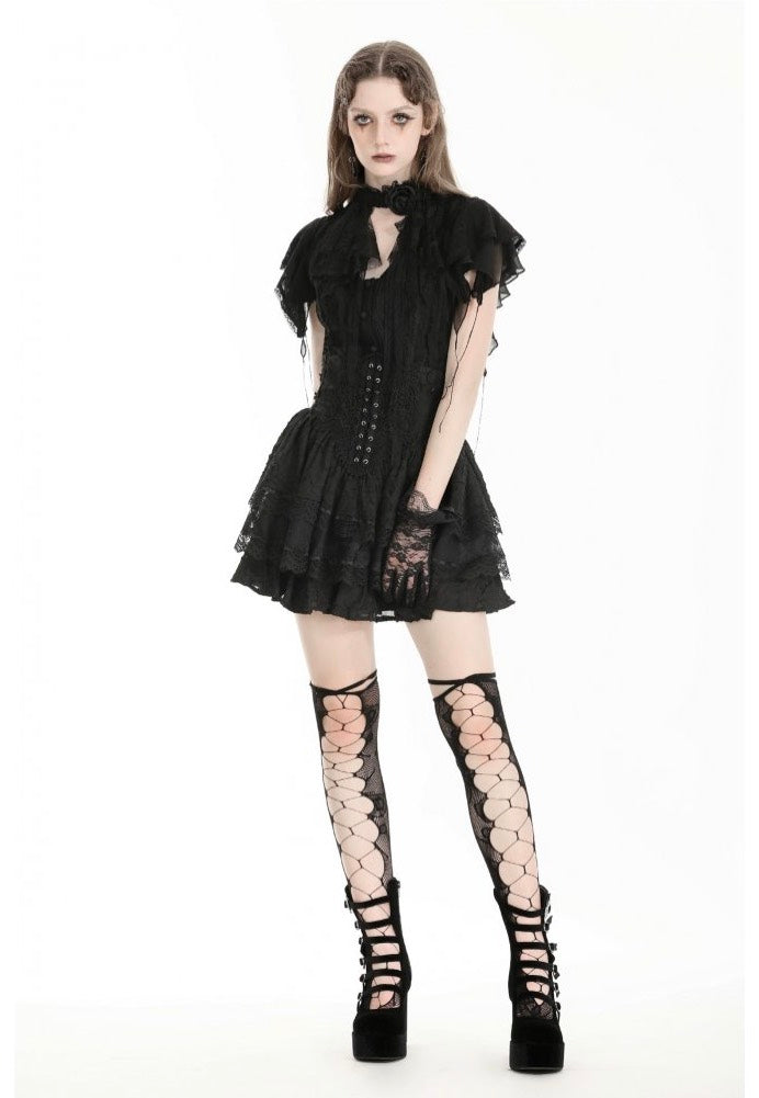 Dark In Love - Gothic Tattered Cape Mock Two-Piece - Blouse | Women-Image