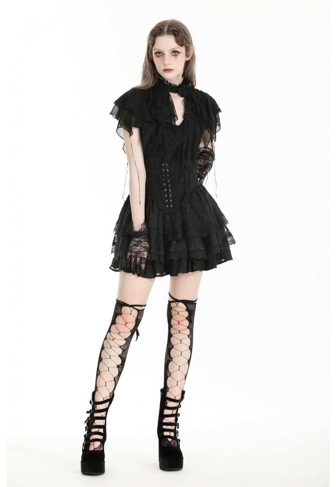 Dark In Love - Gothic Tattered Cape Mock Two-Piece - Blouse | Women-Image