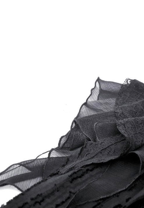 Dark In Love - Gothic Tattered Cape Mock Two-Piece - Blouse | Women-Image