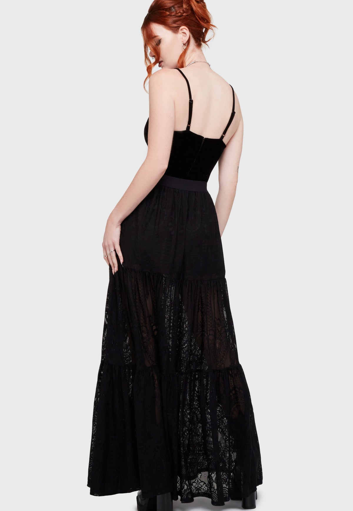 Killstar Kiss Of Night Maxi Black Minifalda
