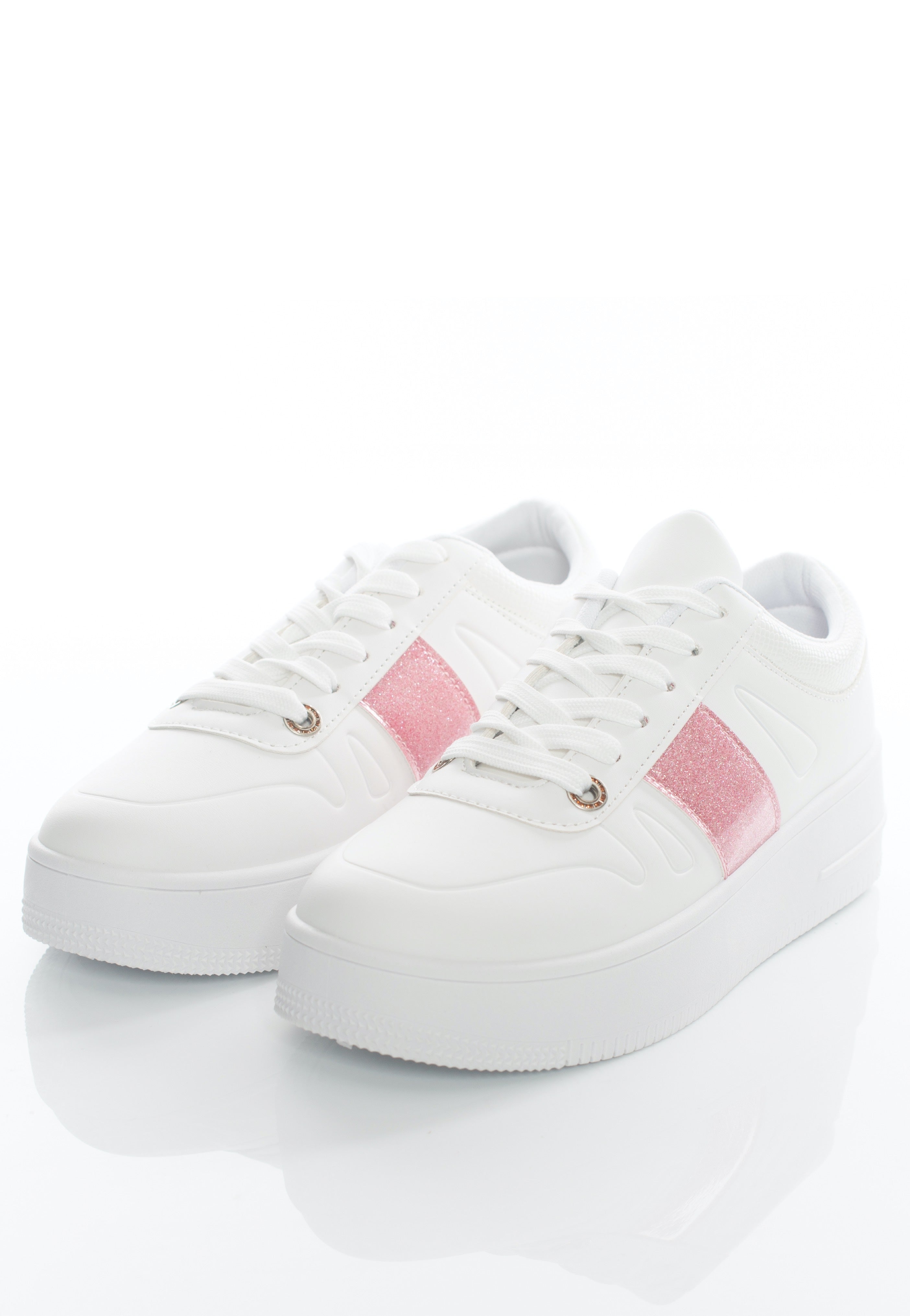 Koi Footwear - Eternia Pink Stripe Platform White - Girl Shoes | Women-Image