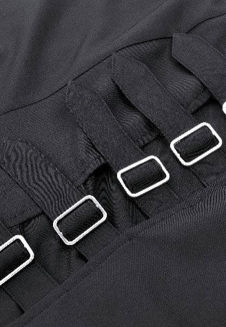 Dark In Love - Punk Black Slit Metal Long - Skirt | Women-Image