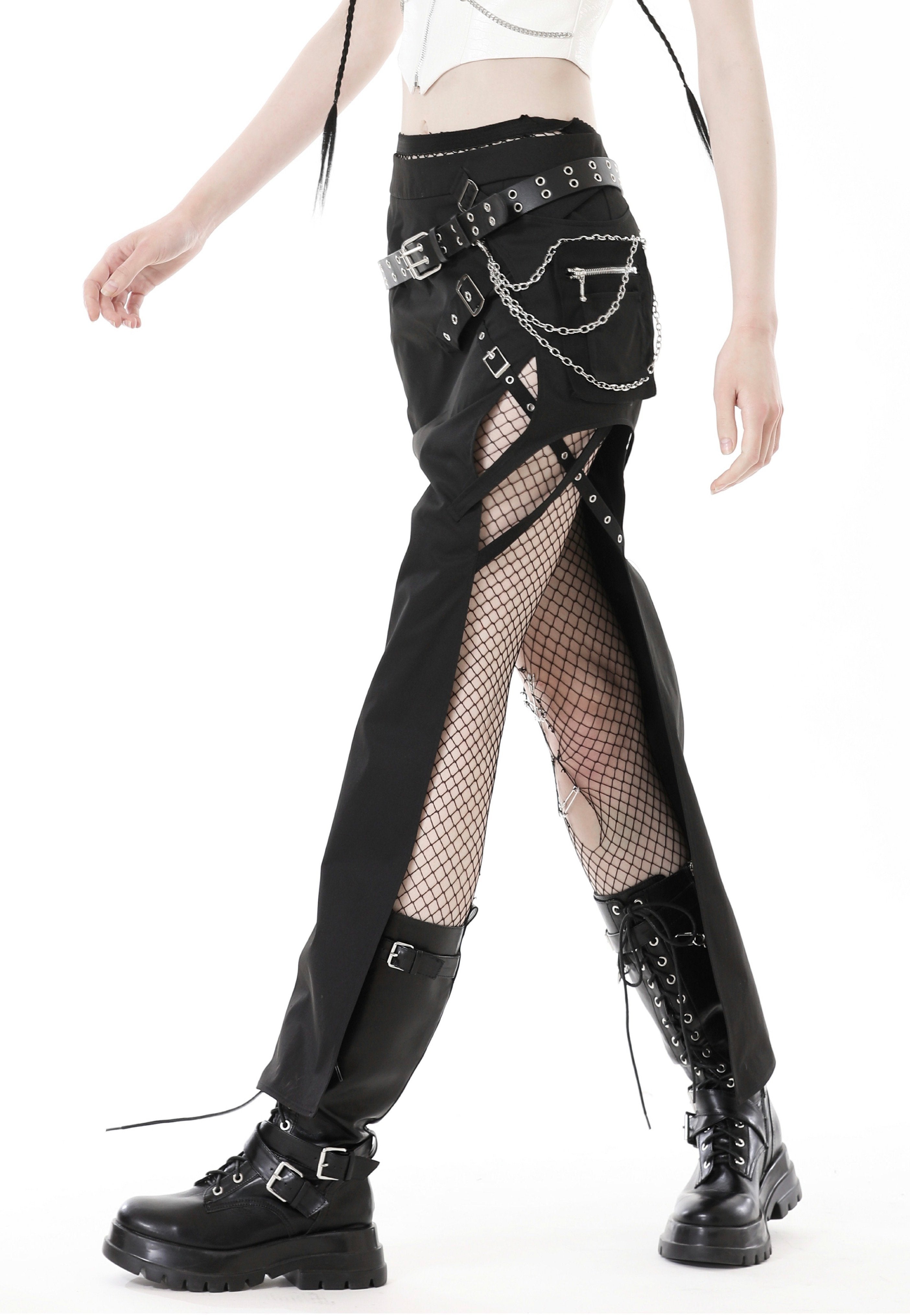 Dark In Love - Punk Rock Metal Side Bag Tight Black - Skirt