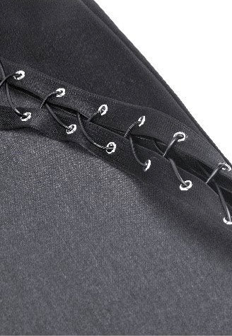 Dark In Love - Punk Black Leather Bodycon Split - Skirt | Women-Image