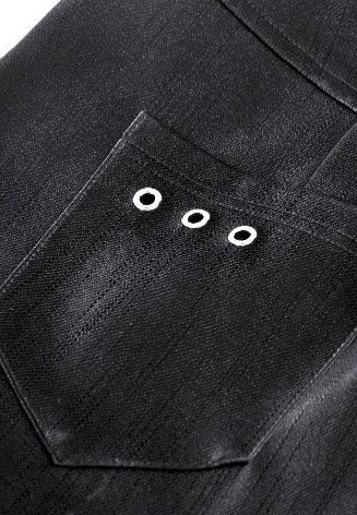 Dark In Love - Punk Black Leather Bodycon Split - Skirt | Women-Image