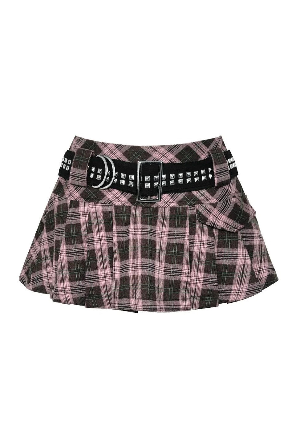 Dark In Love - Punk Pink Plaid - Skirt | Women-Image