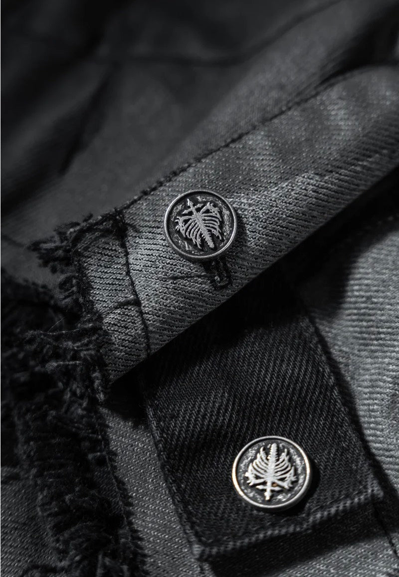 Stay Cold Apparel - Ash Grid Distressed Black - Jeans Jacket | Men-Image