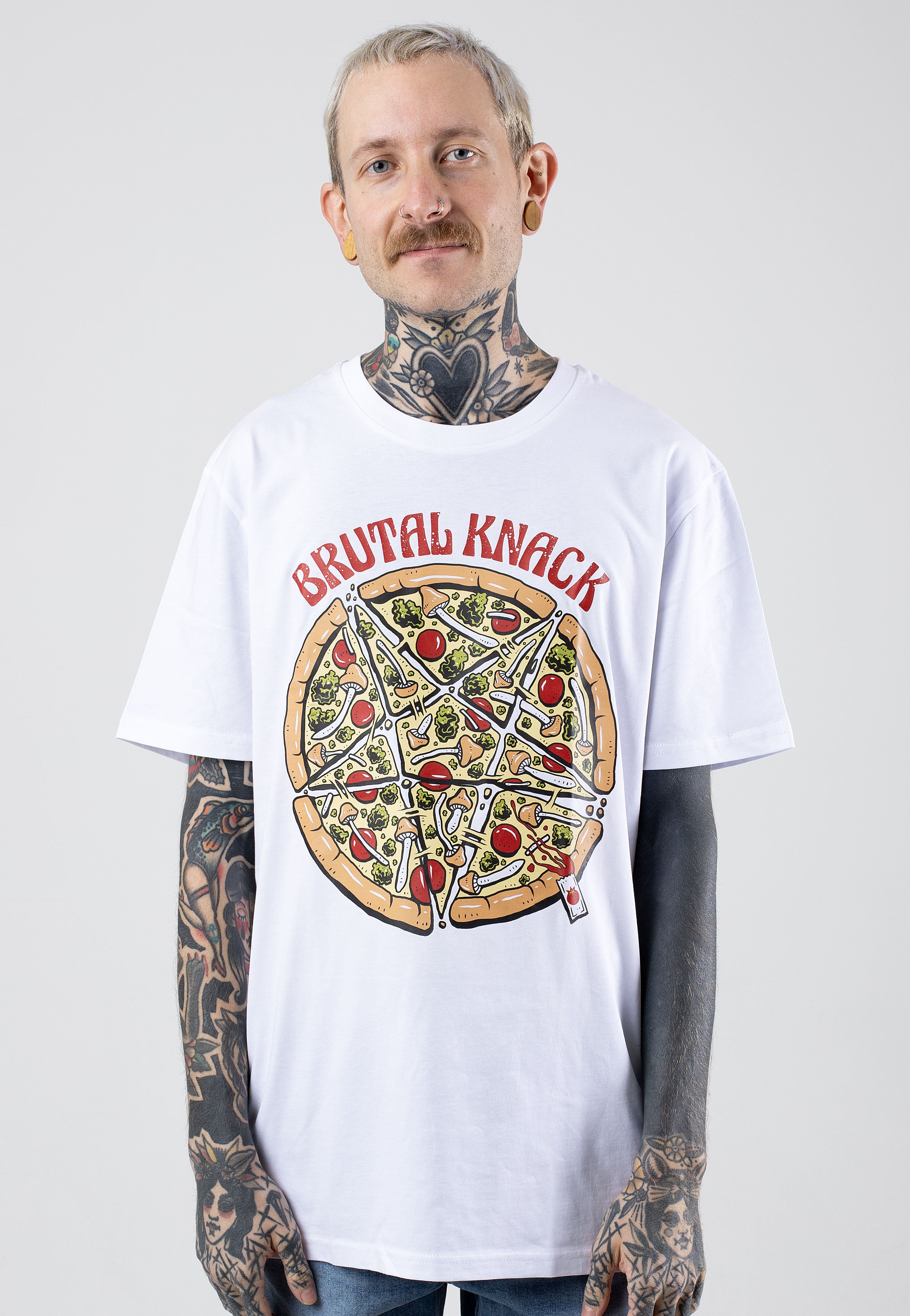 Brutal Knack - Pizza White - T-Shirt | Men-Image