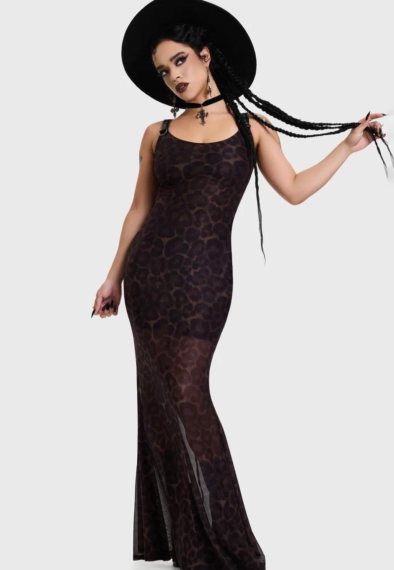 Killstar Leopard Maxi Brown Vestido