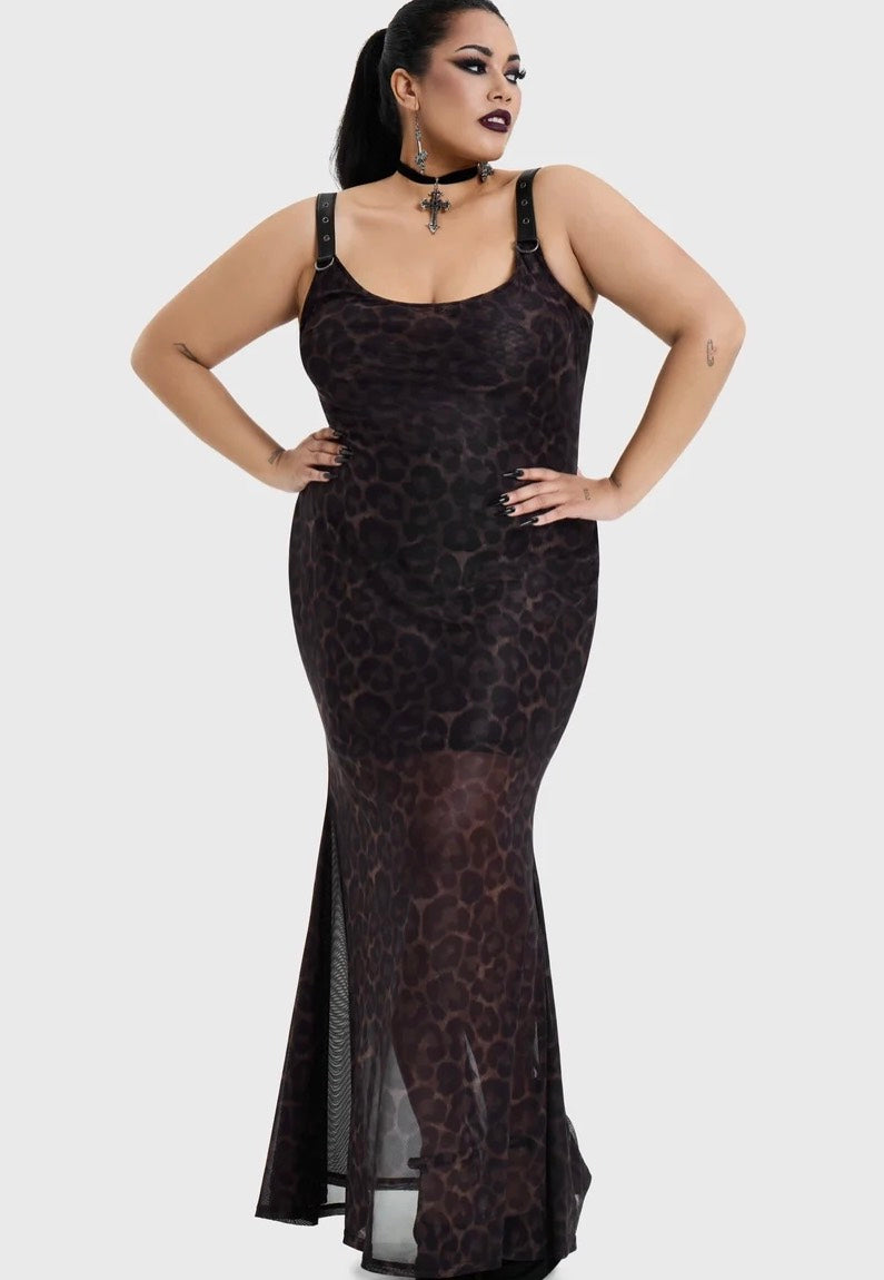 Killstar Leopard Maxi Brown Vestido