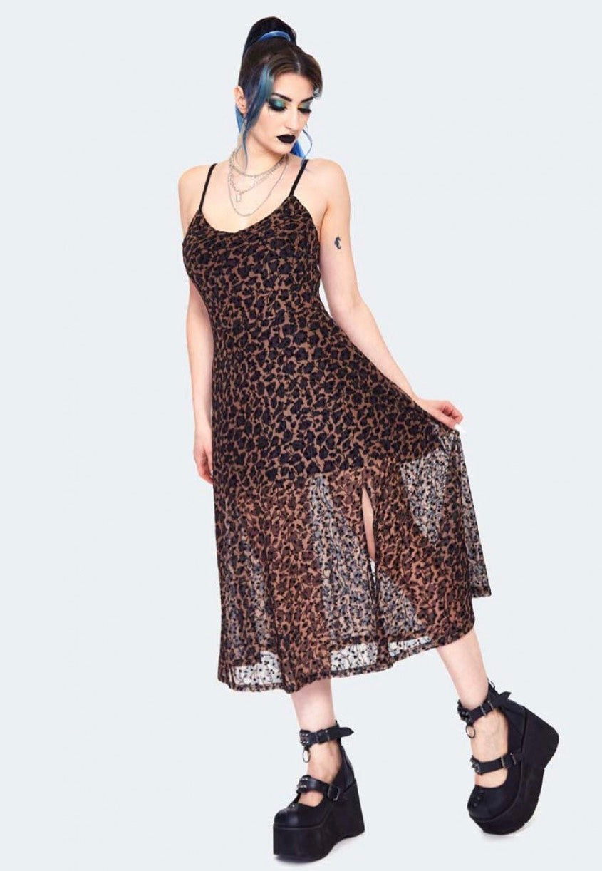 Jawbreaker - Leopard Print Slip Brown - Dress