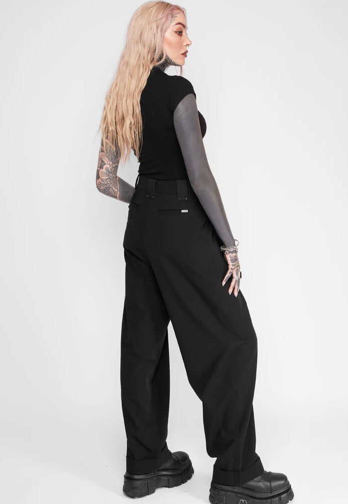 Mary Wyatt - Riley Relaxed Pleated Black - Pants | Women-Image