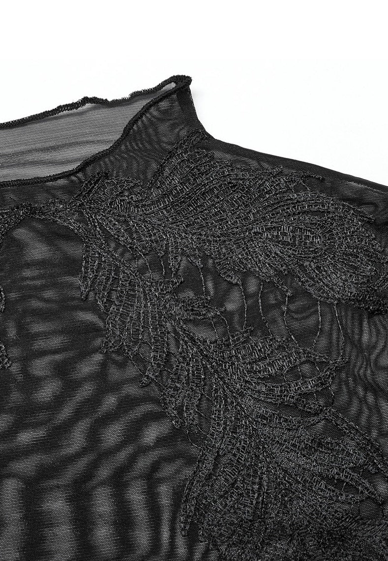 Punk Rave Melinda Sheer Mesh Turtleneck Black Top