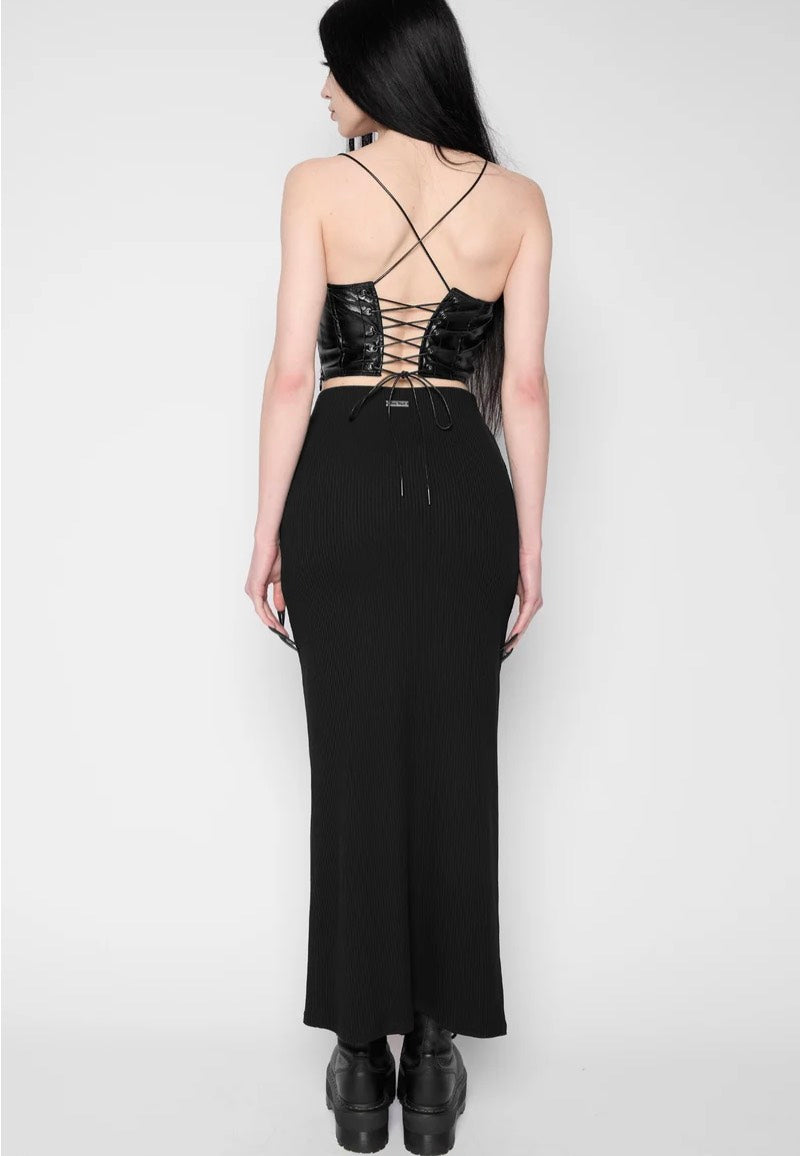 Mary Wyatt Aiden Midi Black Minifalda
