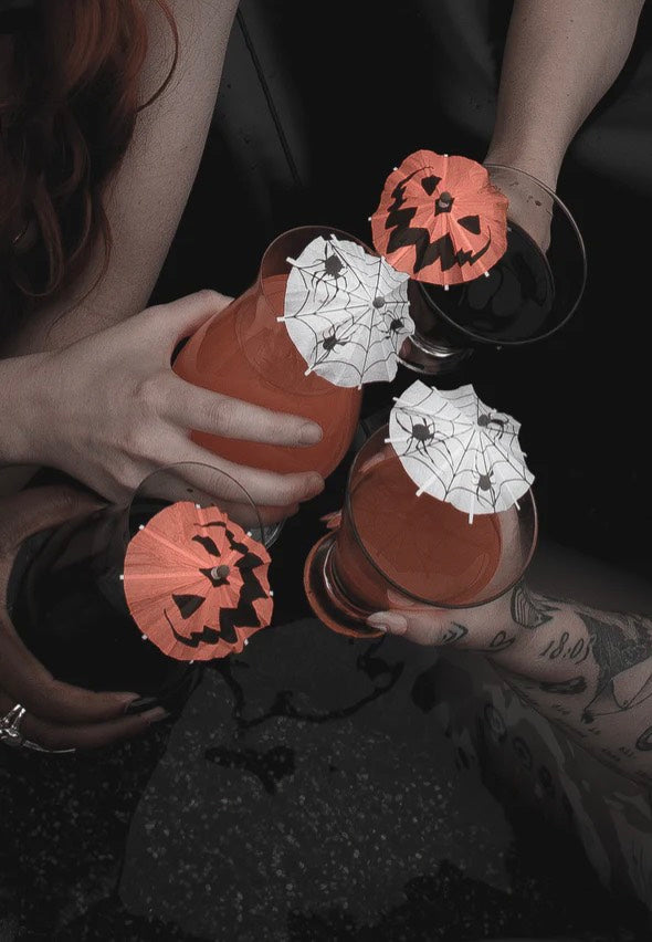 Lively Ghosts - Haunted Spirits Spiders Spooky Tiki - Cocktail Umbrellas | Neutral-Image