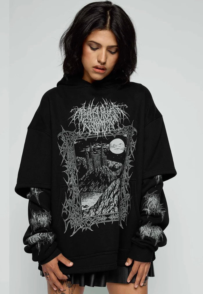Mary Wyatt Midnight Oversized Layered Black Sudadera