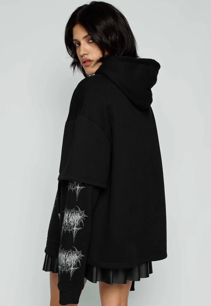 Mary Wyatt Midnight Oversized Layered Black Sudadera