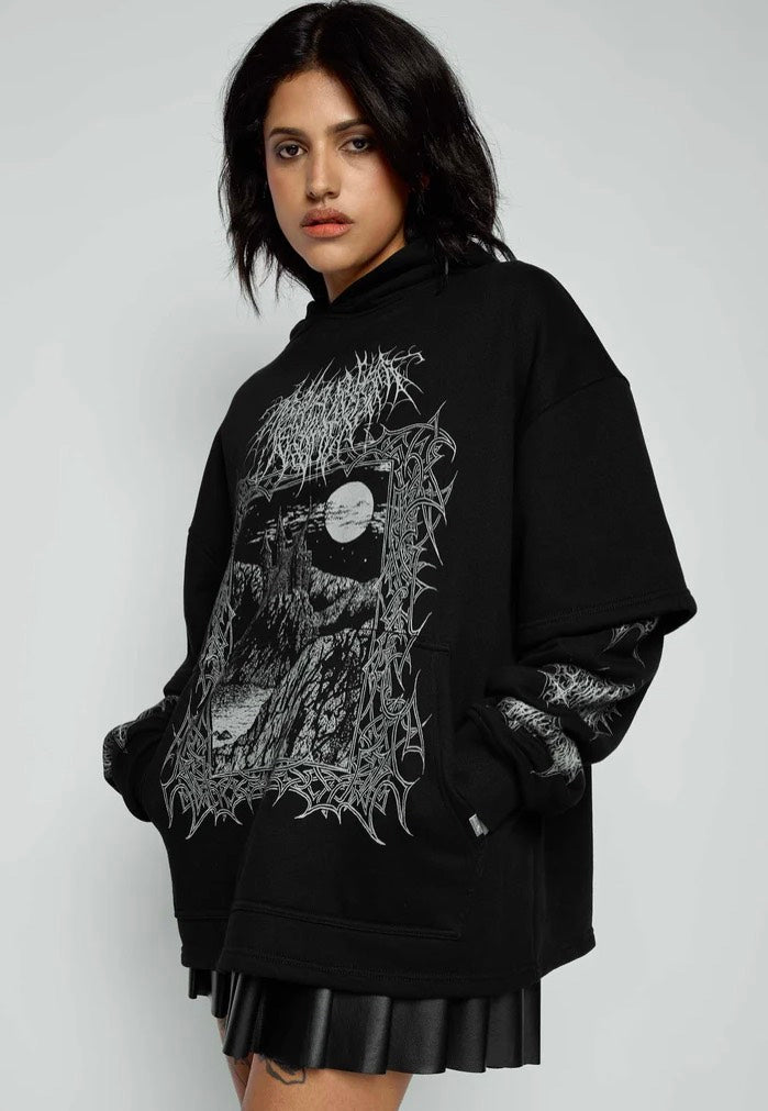Mary Wyatt Midnight Oversized Layered Black Sudadera