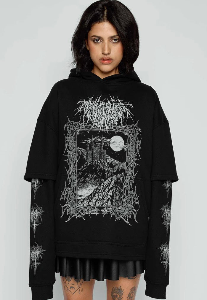 Mary Wyatt Midnight Oversized Layered Black Sudadera