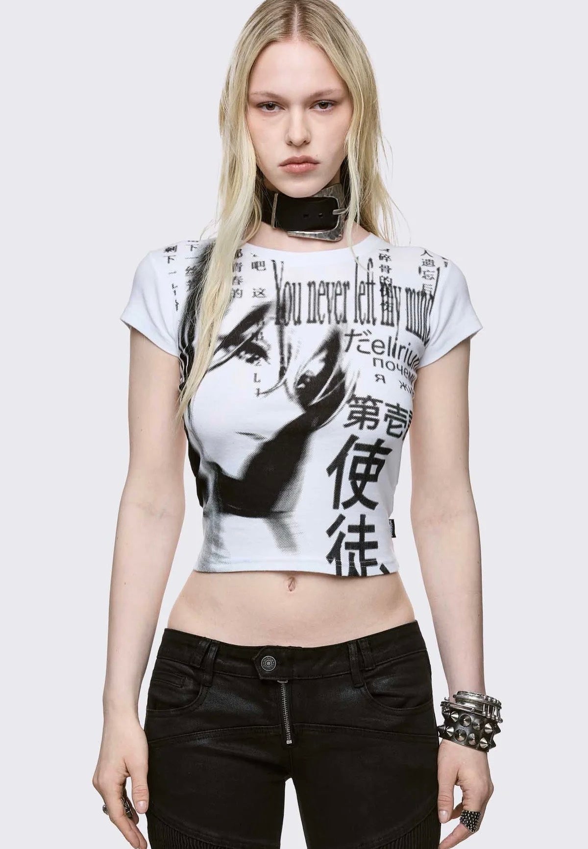 Minga London - Mind Glitch Baby White - T-Shirt | Women-Image