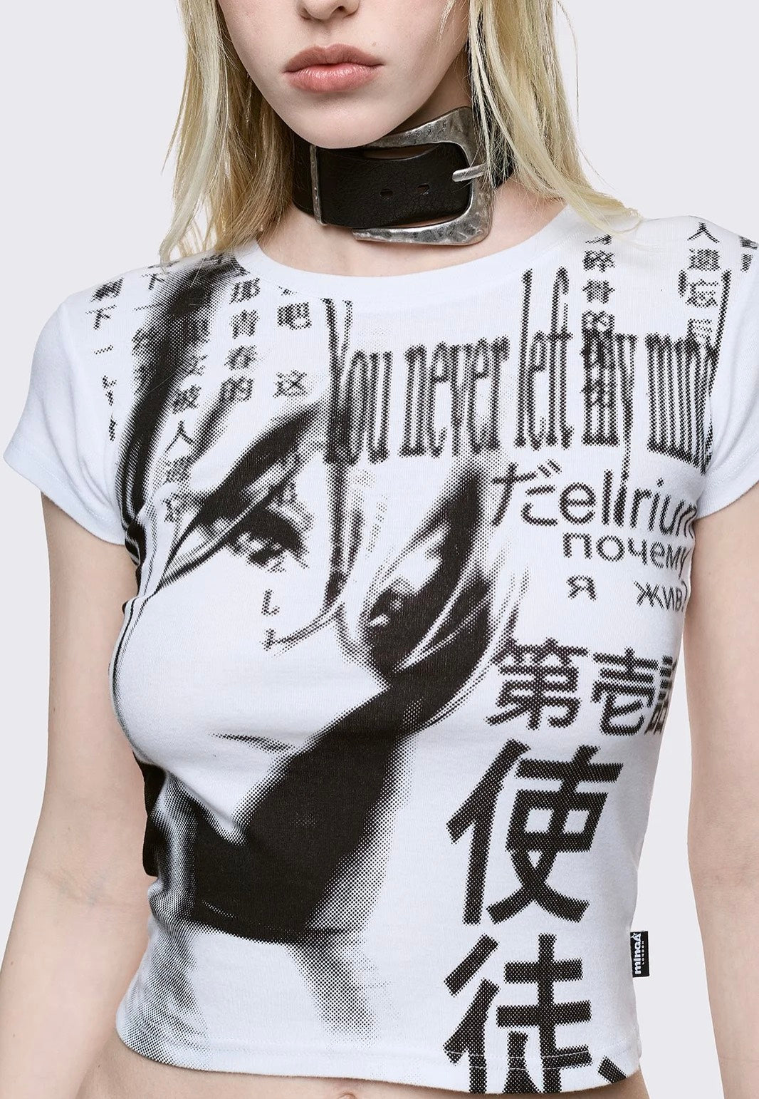 Minga London - Mind Glitch Baby White - T-Shirt | Women-Image