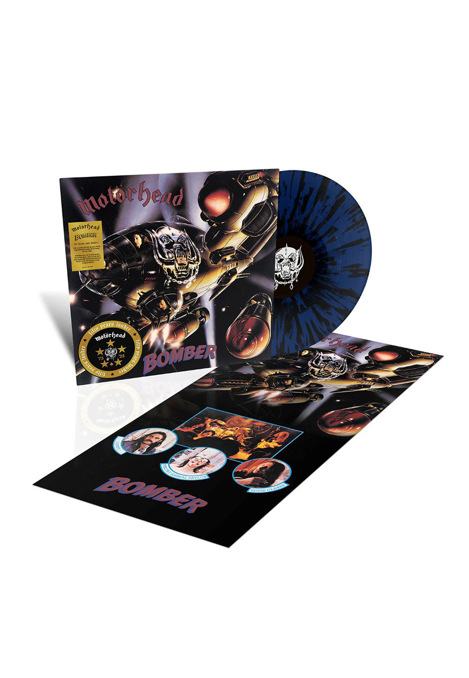 Motörhead Bomber Ltd. 50th Anniversary Blue/Black Splattered Vinyl