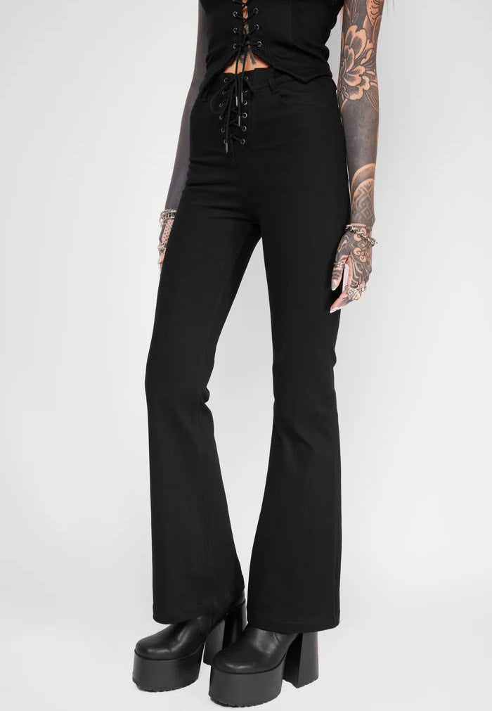 Mary Wyatt - Sienna Lace-Up Black - Pants | Women-Image