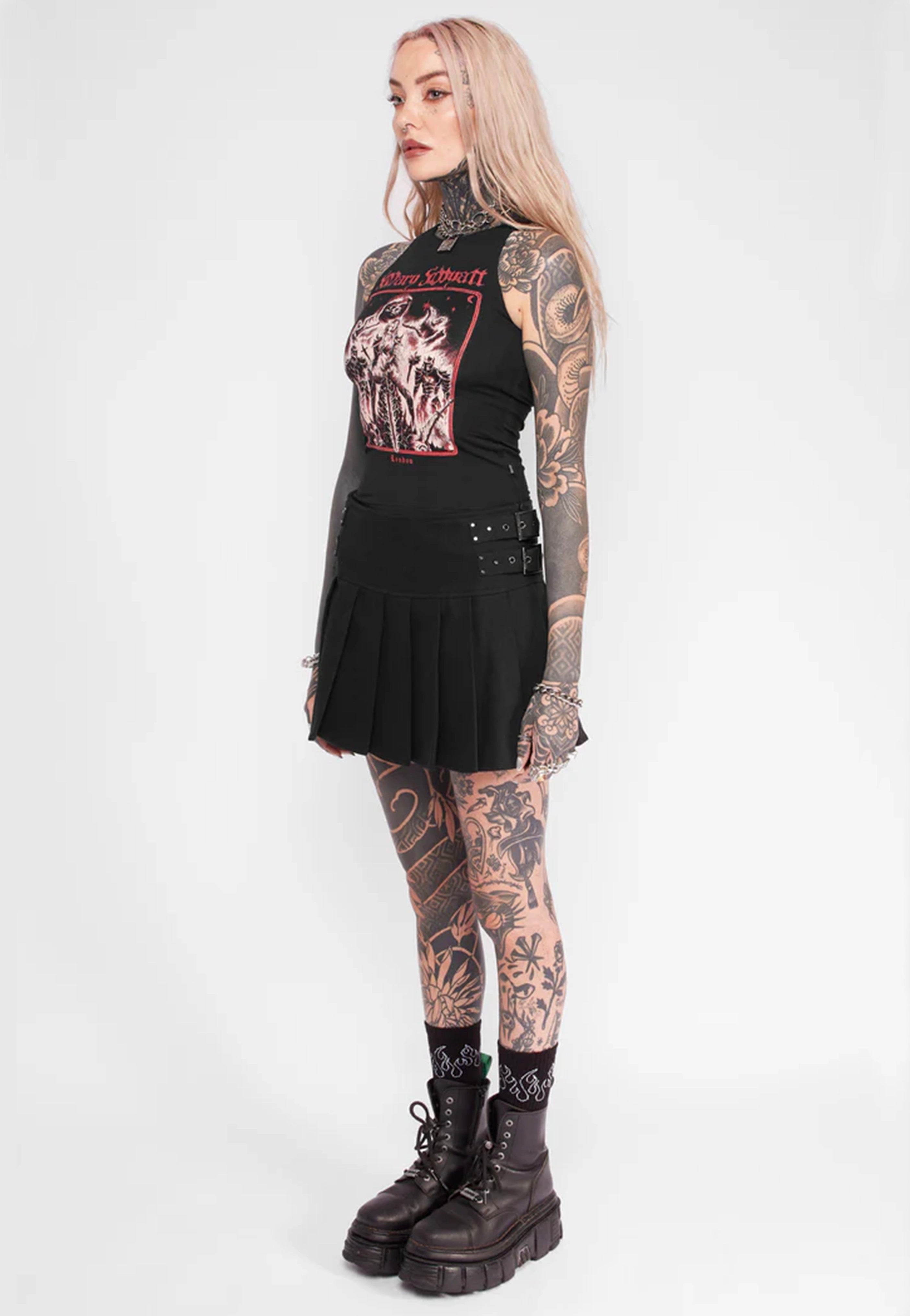 Mary Wyatt - Daria Pleated Black - Skort | Women-Image
