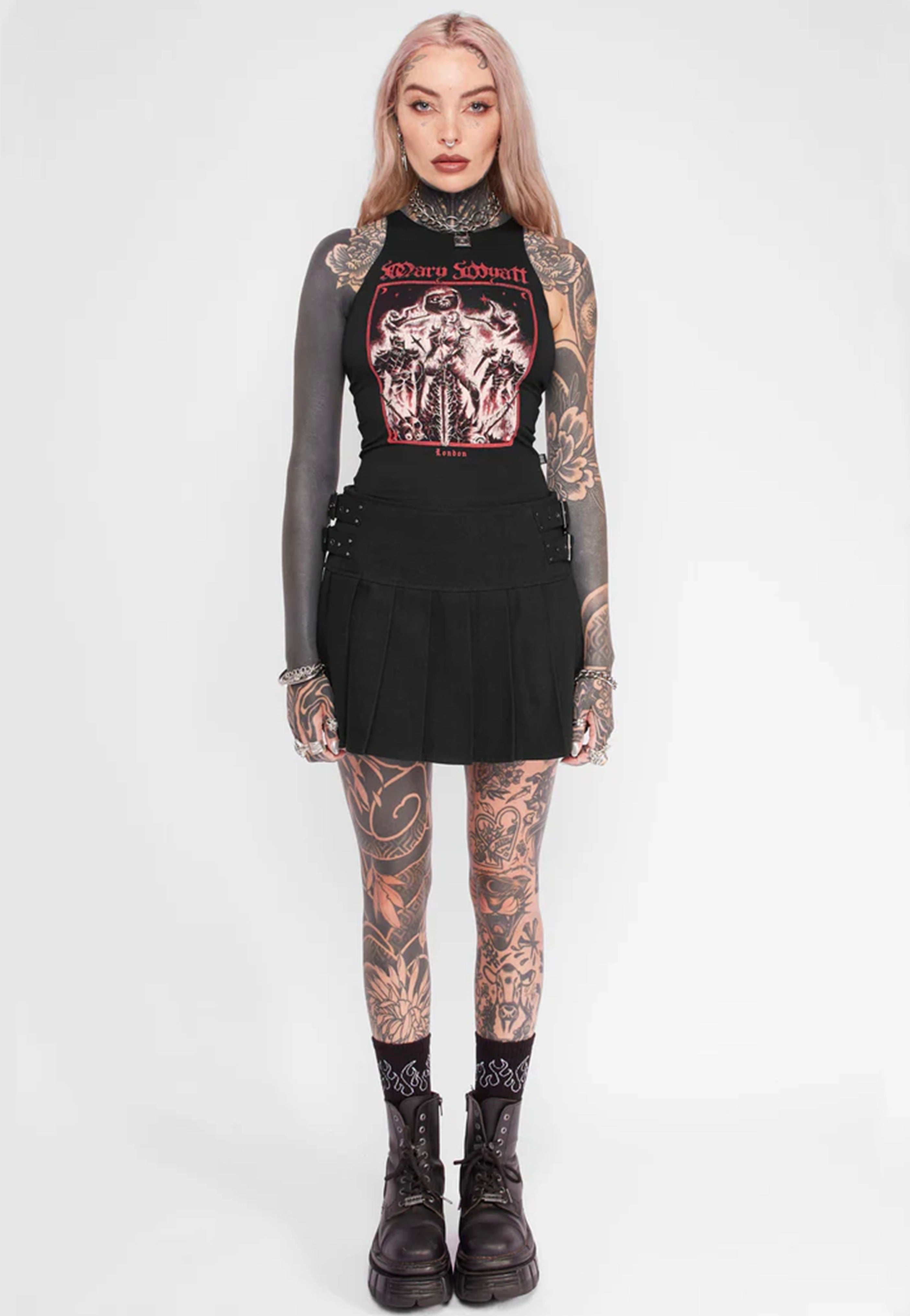 Mary Wyatt - Daria Pleated Black - Skort | Women-Image