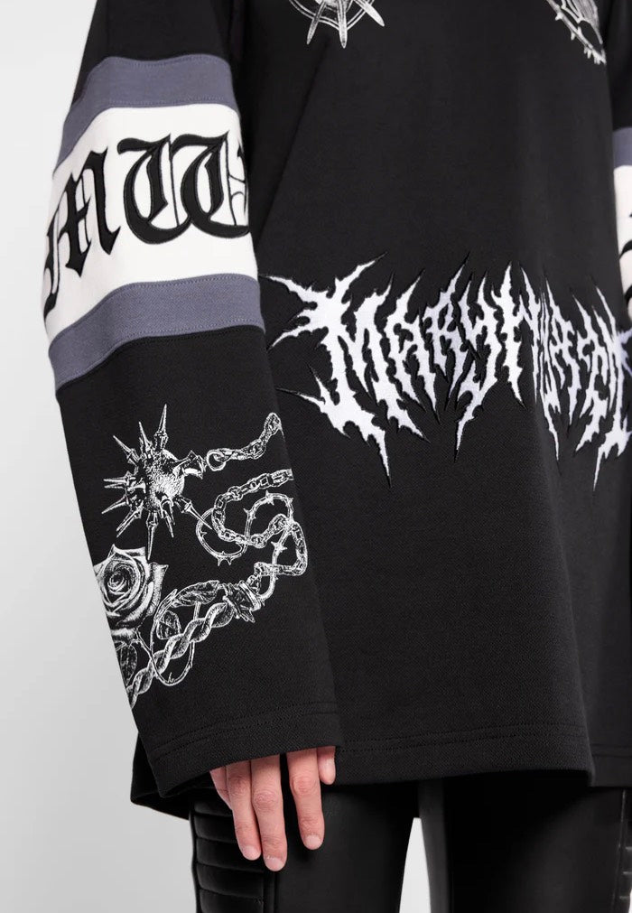 Mary Wyatt Destroy Oversized Hockey Black Jersey
