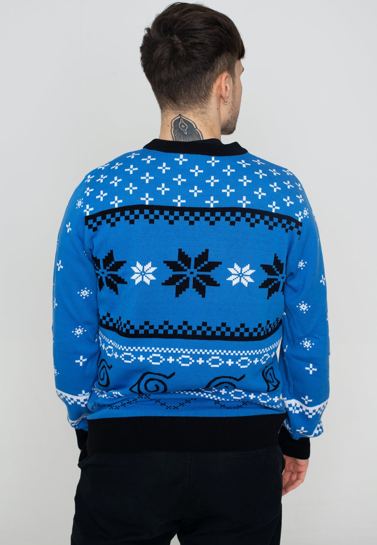 Naruto Logo Xmas Knit Blue Jersey de punto