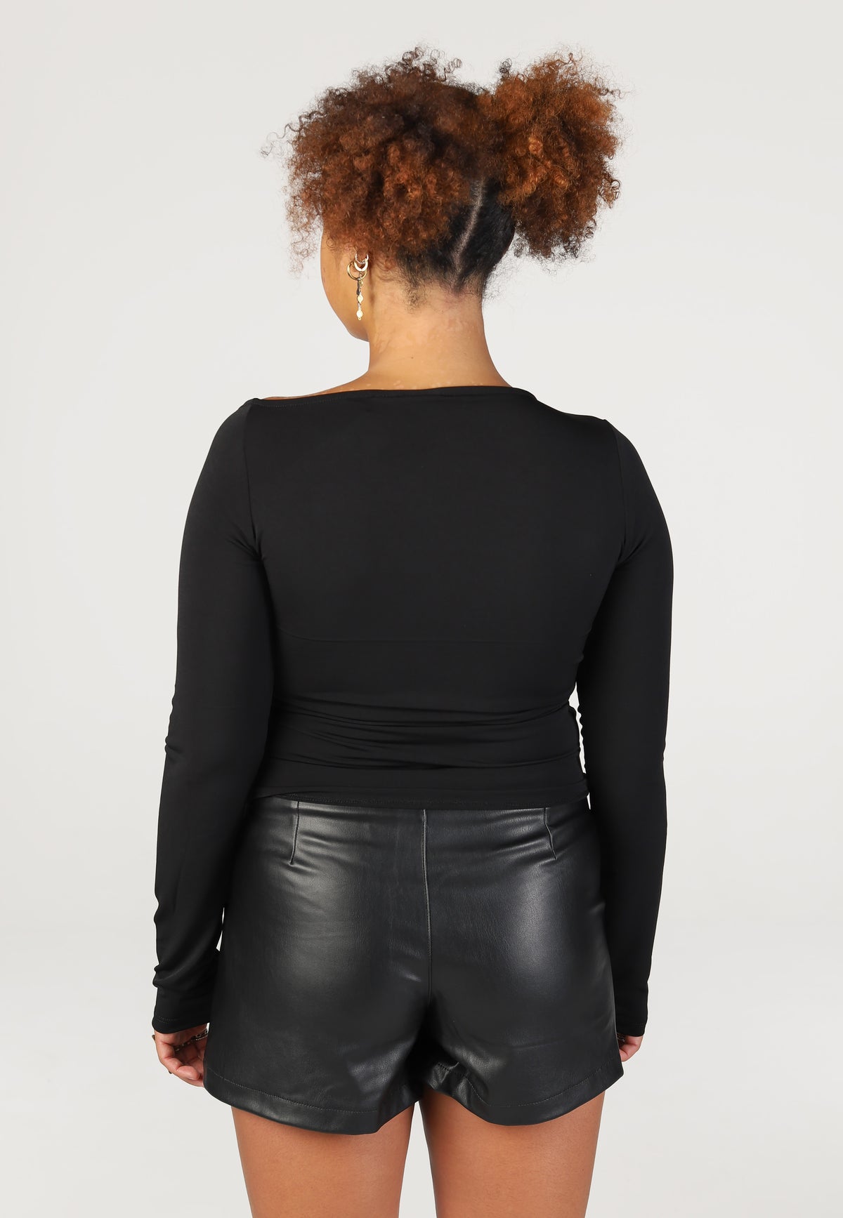 Noisy May Bella Tulla Asym Neck Black Top